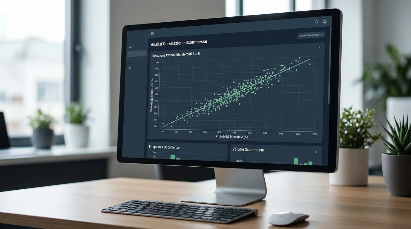 Grafico a dispersione che illustra la correlazione fra esiti di mercati combinati nel bet builder